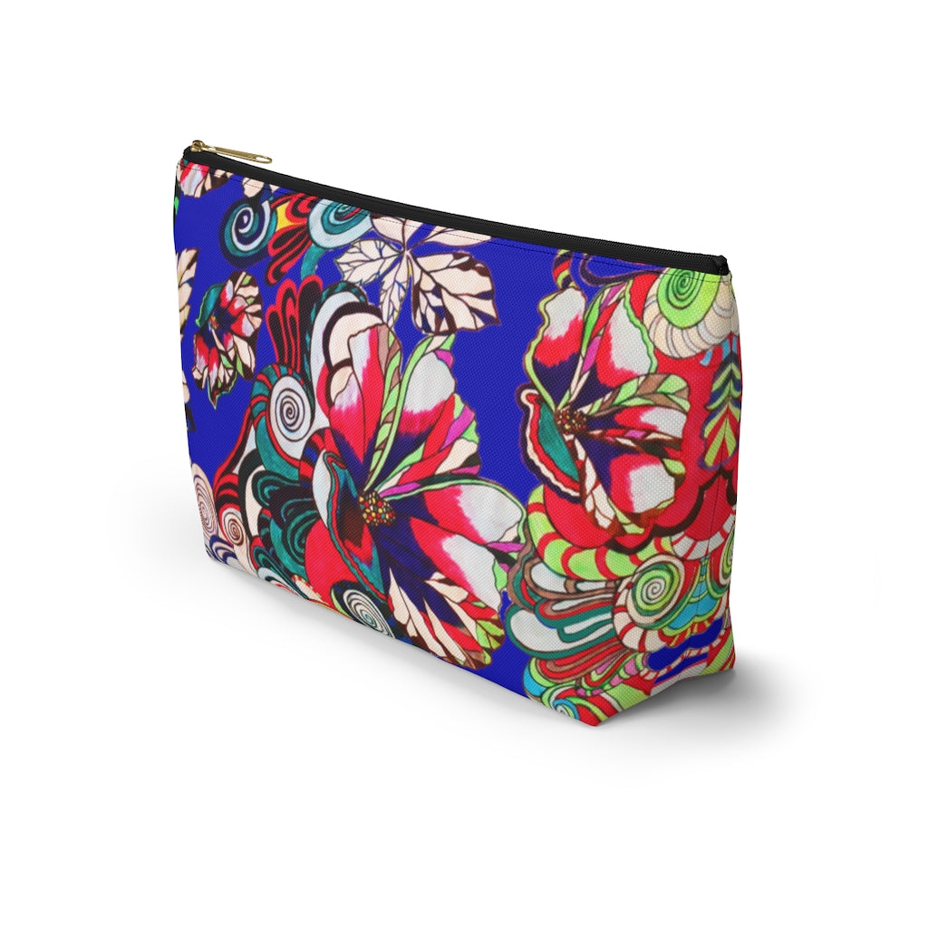 Floral Pop Electric Blue Accessory Pouch