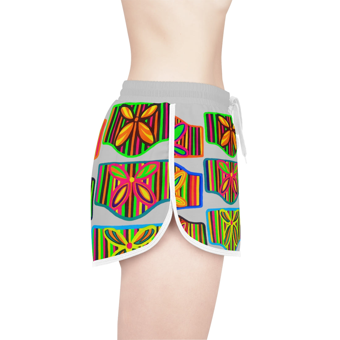 Slate Deco Print Relaxed Shorts