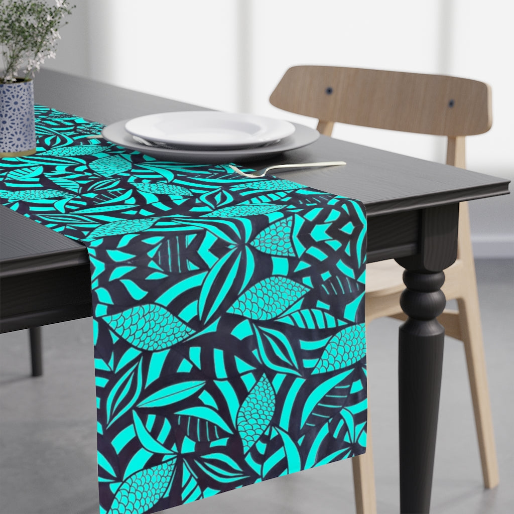 Tropical Cyan Table Runner