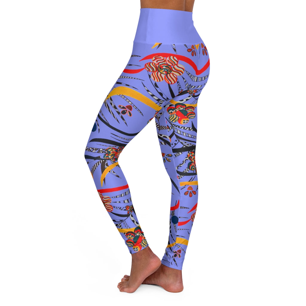 very peri animal & floral print yoga leggings