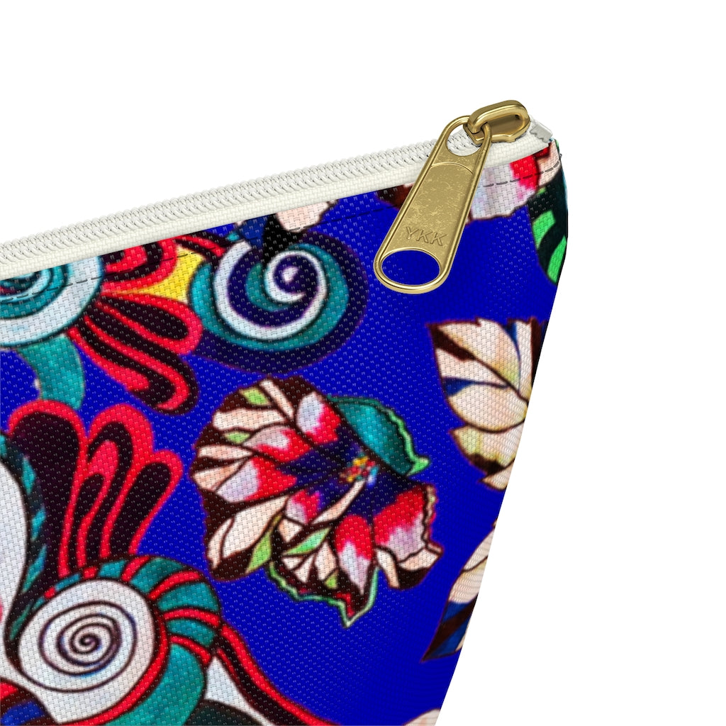 Floral Pop Electric Blue Accessory Pouch