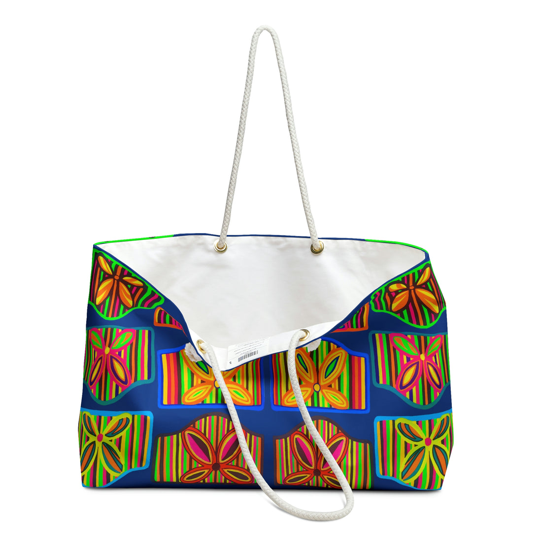 Royal Blue Deco Print Weekender Tote Bag