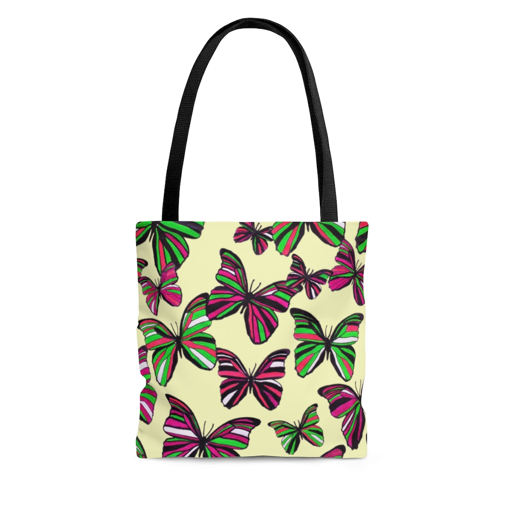 AOP Butterflies Lemon Tote Bag