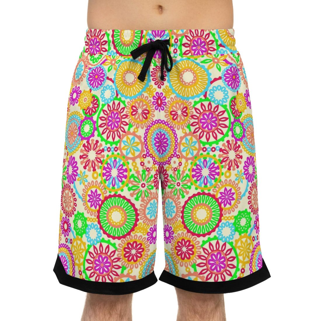 Lemon 70's Vibe Basketball Rib Shorts (AOP)