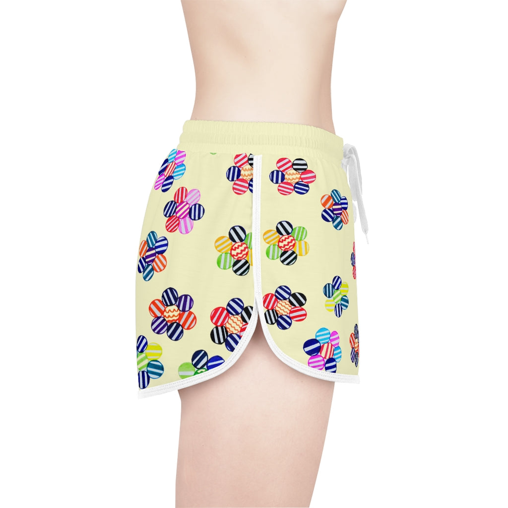 Cream Candy Florals Relaxed Shorts