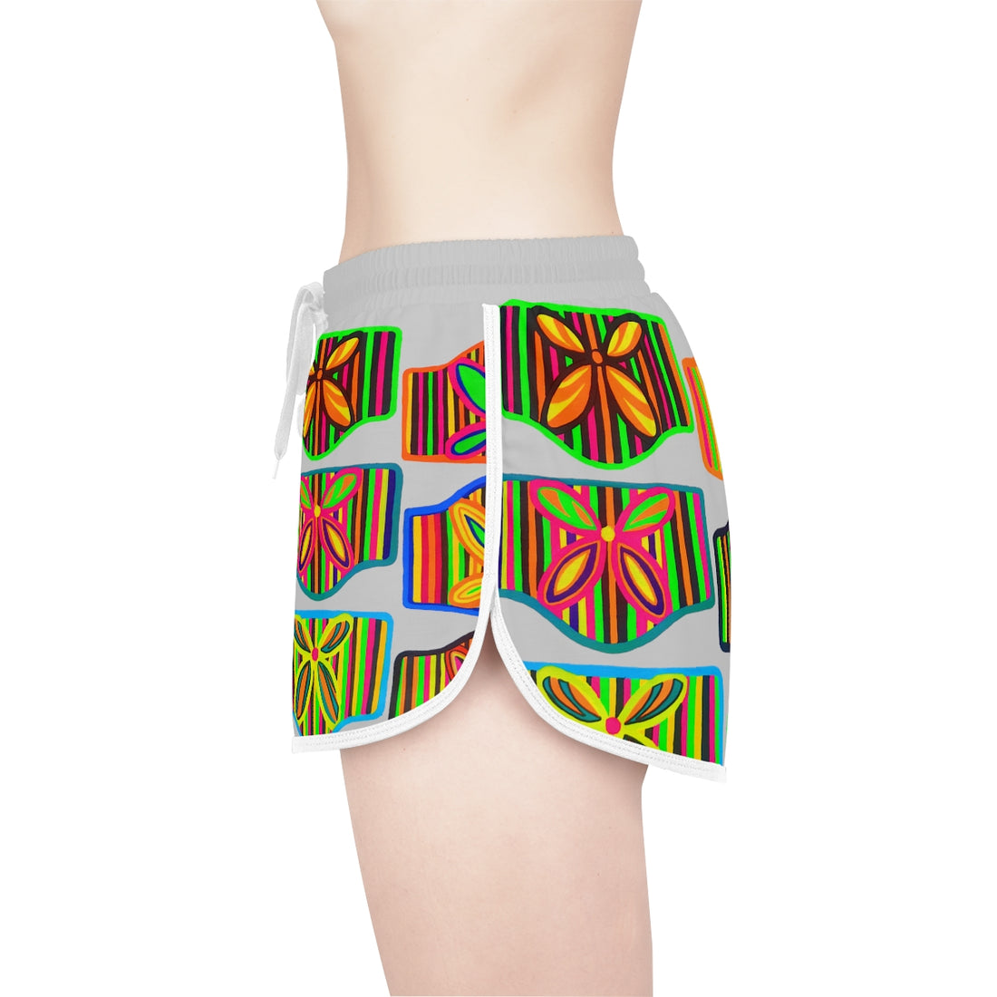 Slate Deco Print Relaxed Shorts