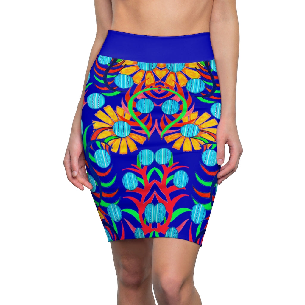 Sunflower Royal Blue Pencil Skirt