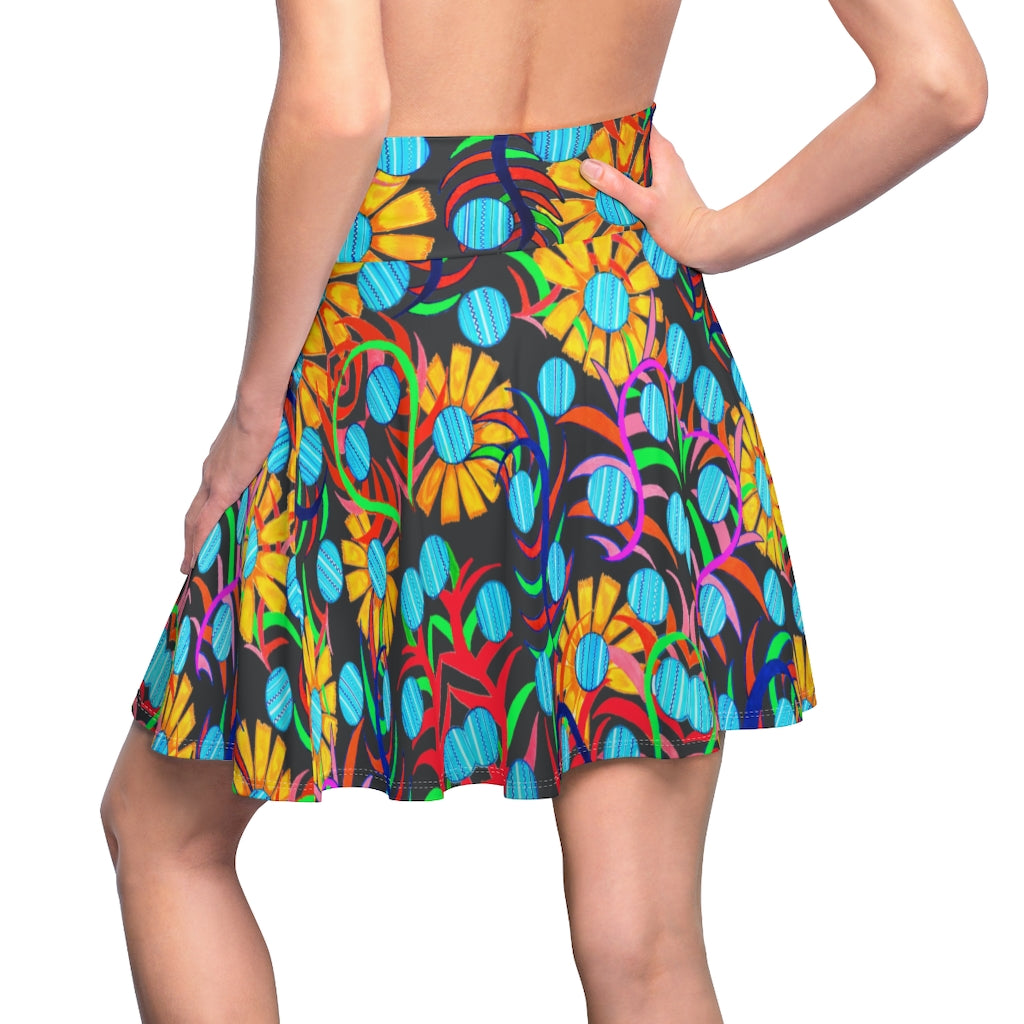 Sunflower Charcoal Skater Skirt
