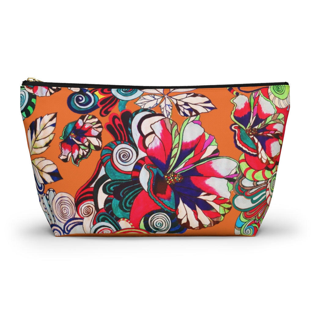 Floral Pop Orange Accessory Pouch