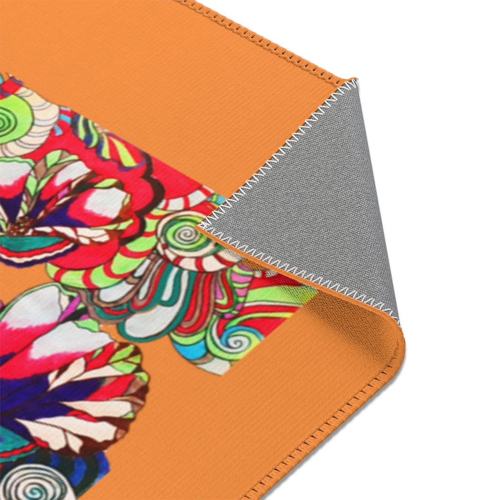 Artsy Floral Pop Peach Area Rug