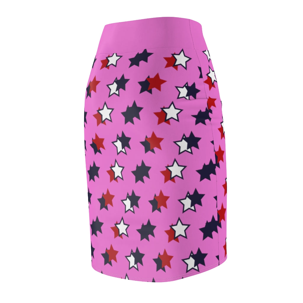 AOP Starry Rose Pencil Skirt