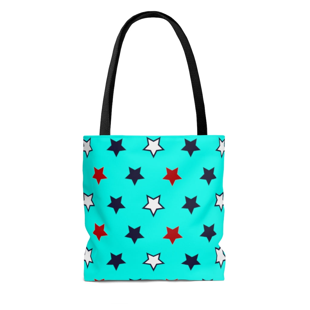 AOP Star Girl Cyan Tote Bag