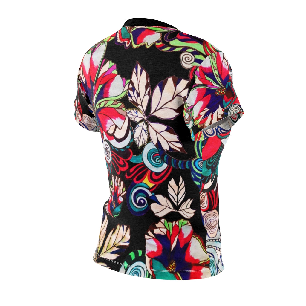Graphic Floral AOP Black T-Shirt