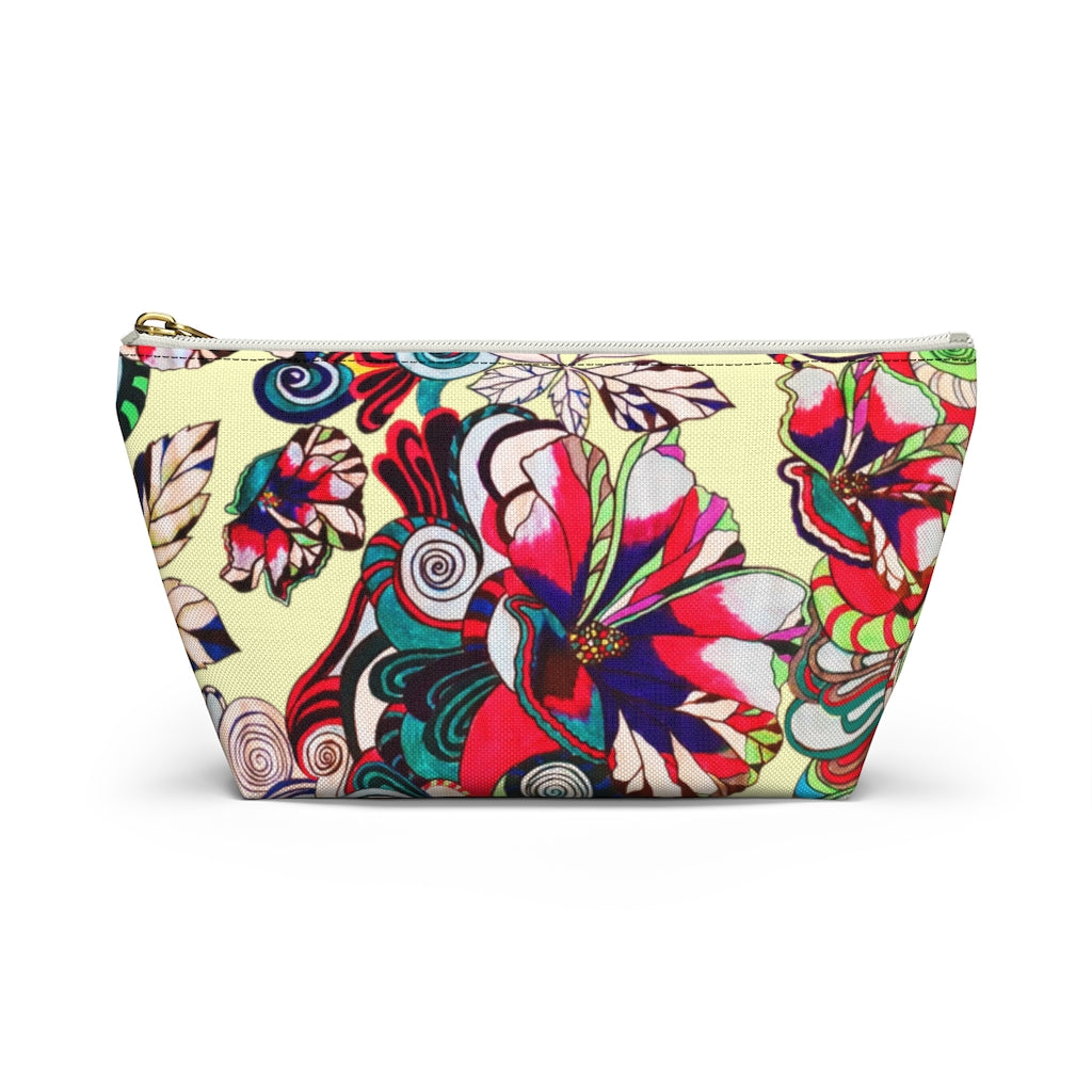 Floral Pop Cream Accessory Pouch
