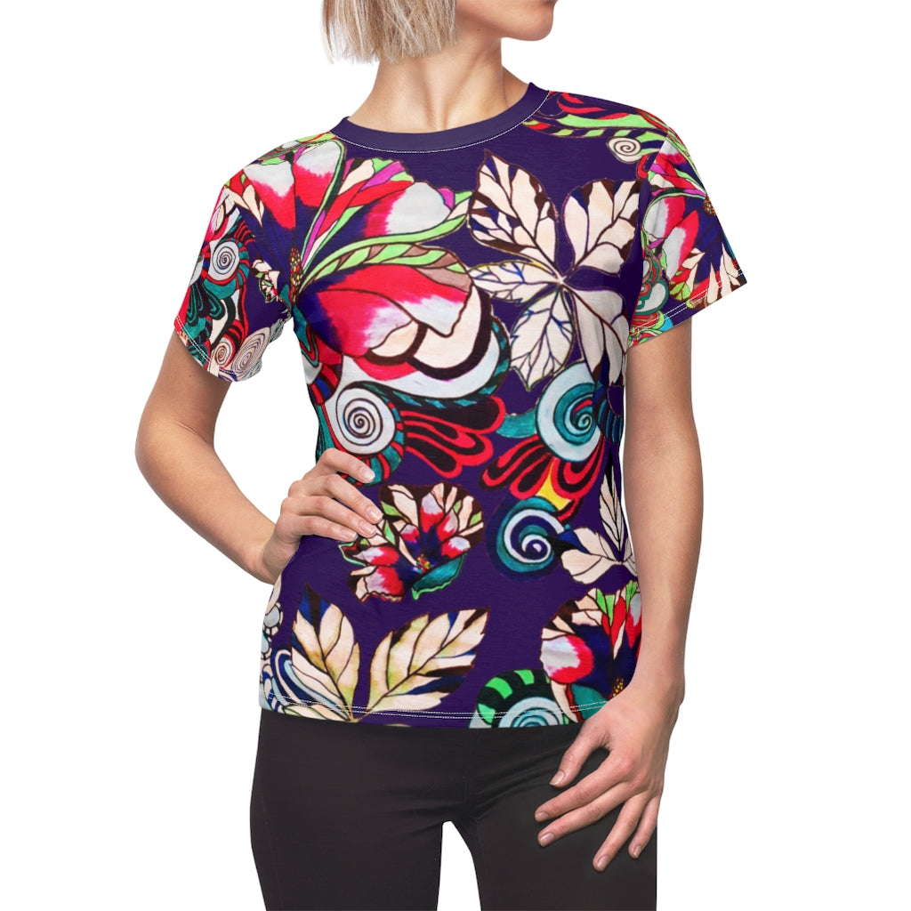 Graphic Floral AOP Violet T-Shirt