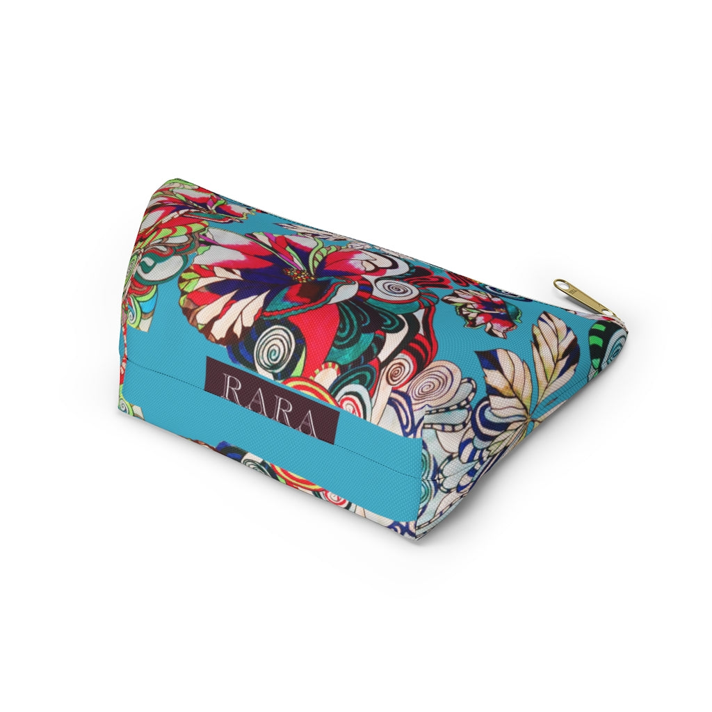 Floral Pop Aqua Accessory Pouch