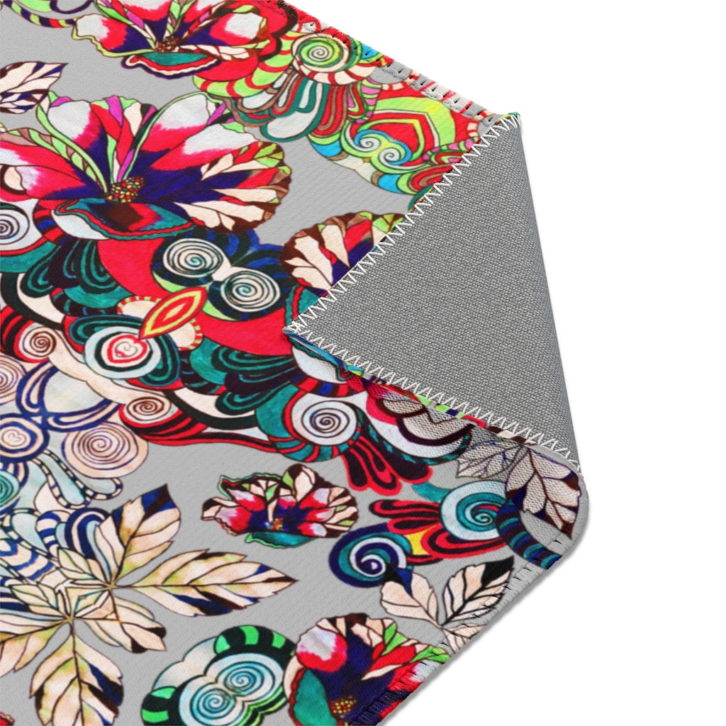 Artsy Floral Pop Slate Area Rug