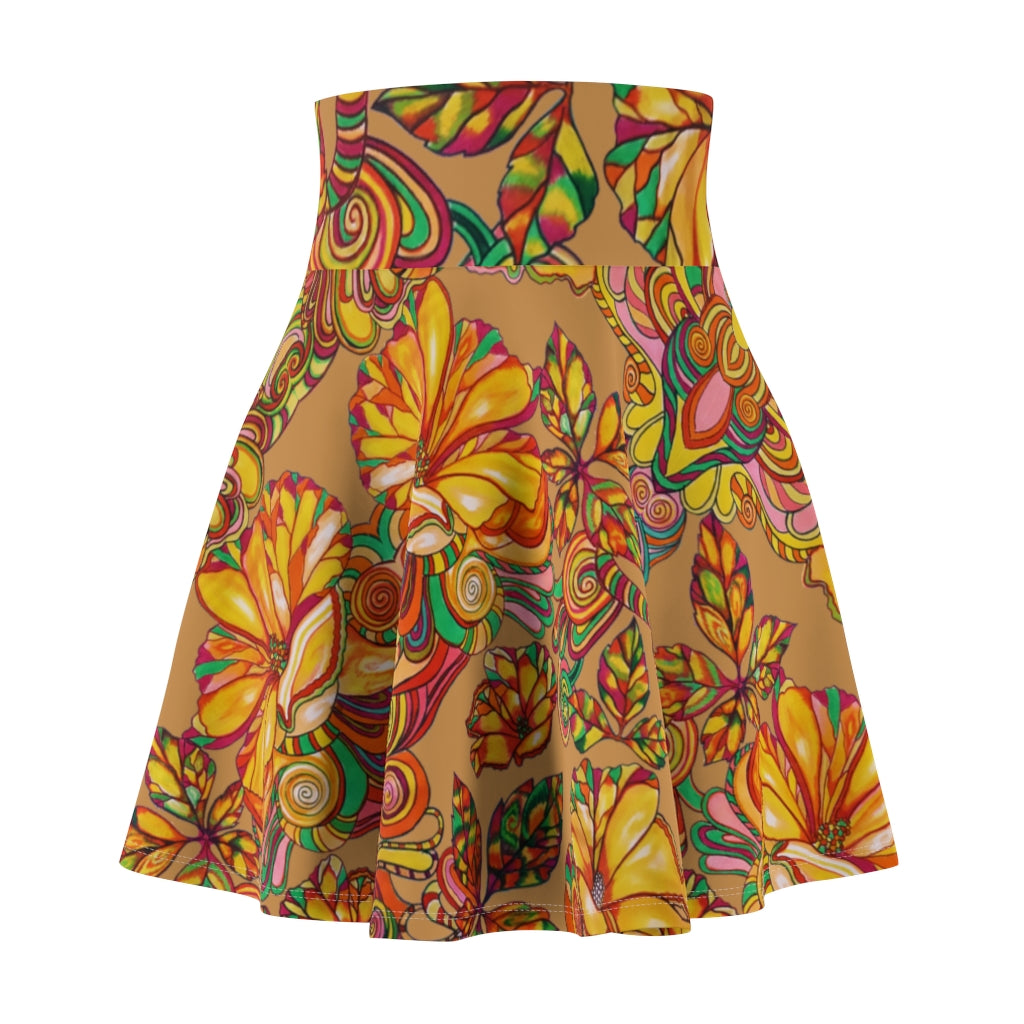 Artsy Floral Tussock Skater Skirt