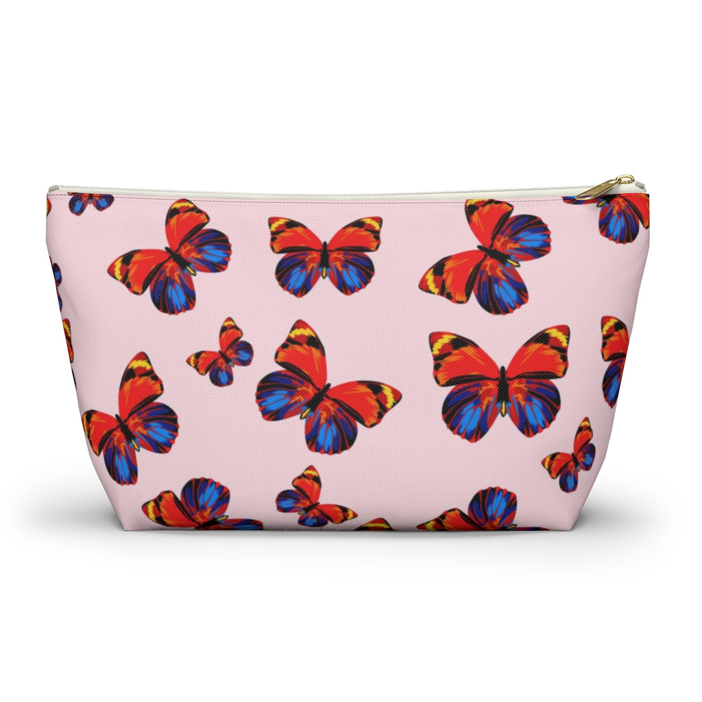 Tangerine Butterflies Accessory Pouch