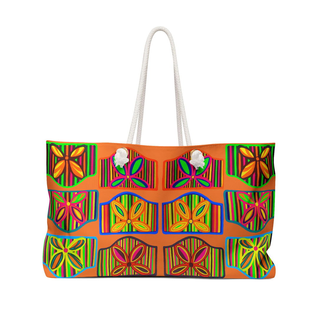 Peach Deco Print Weekender Tote Bag