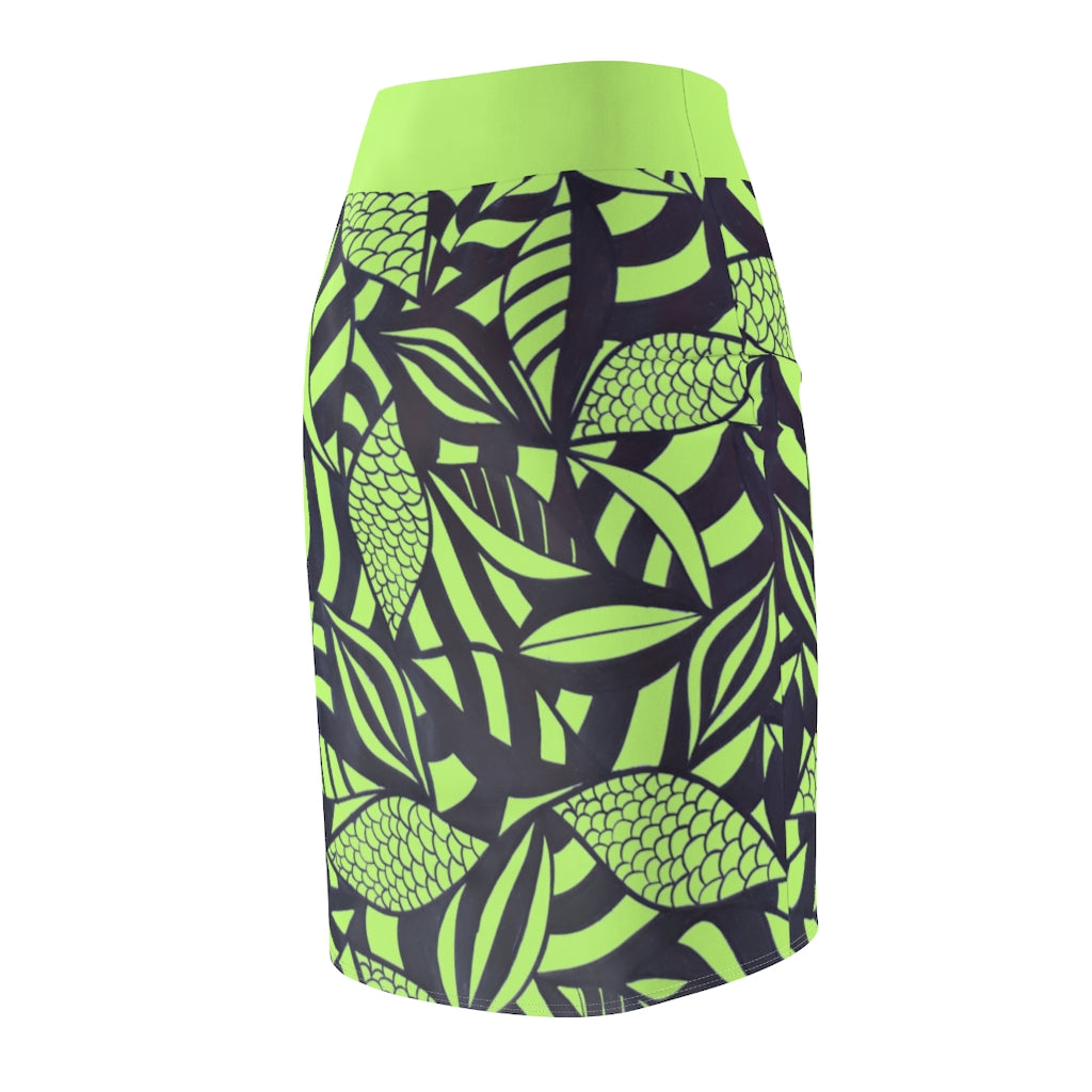 Tropical Minimalist Lime Pencil Skirt