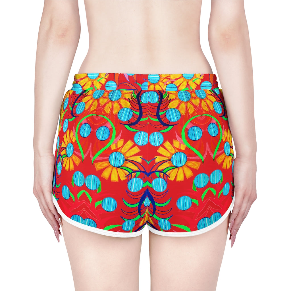 Red Sunflower Relaxed Shorts
