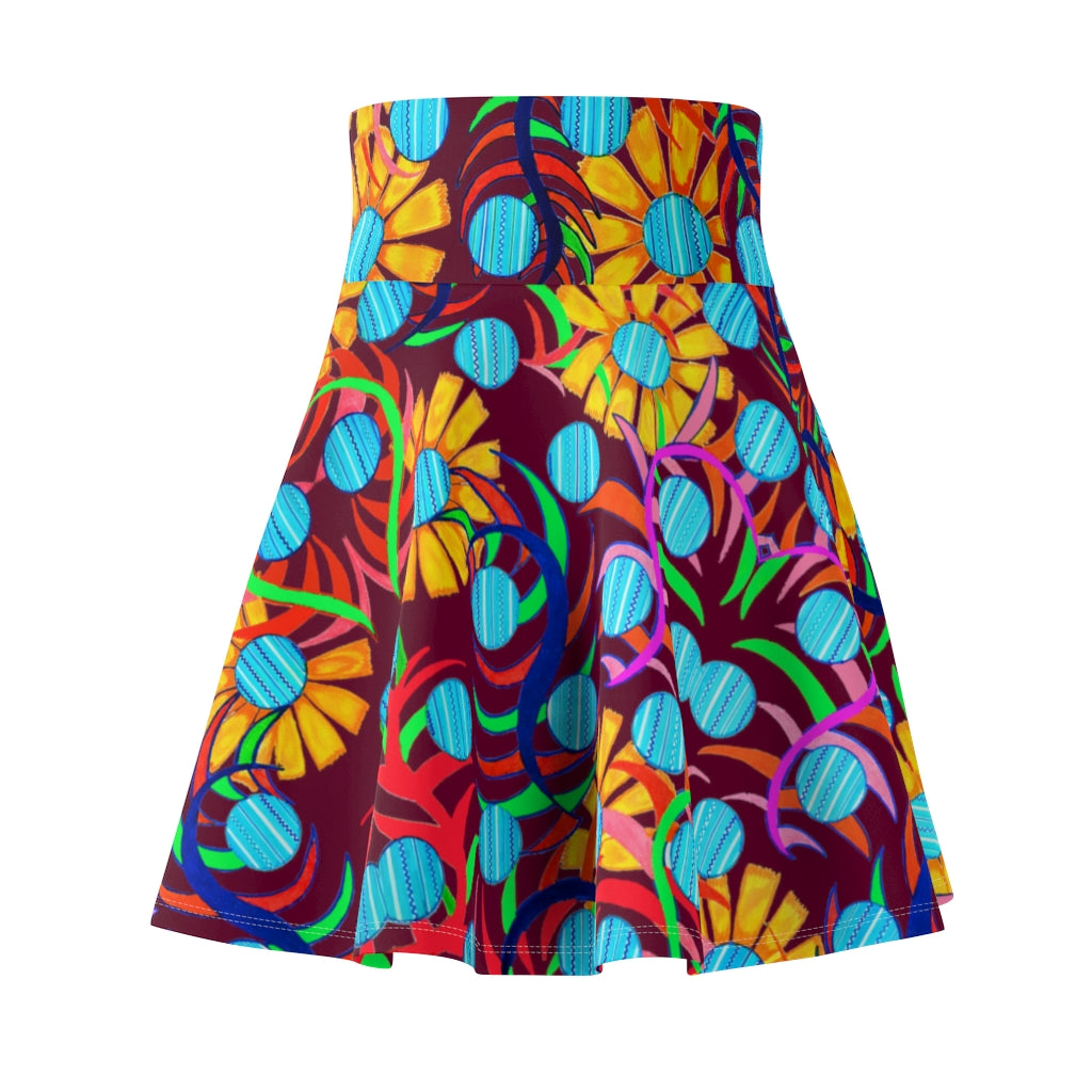 Sunflower Orchid Skater Skirt