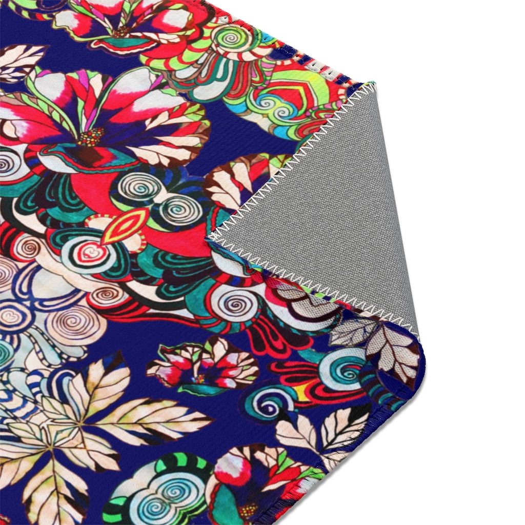 Artsy Floral Pop Royal Ink Rug