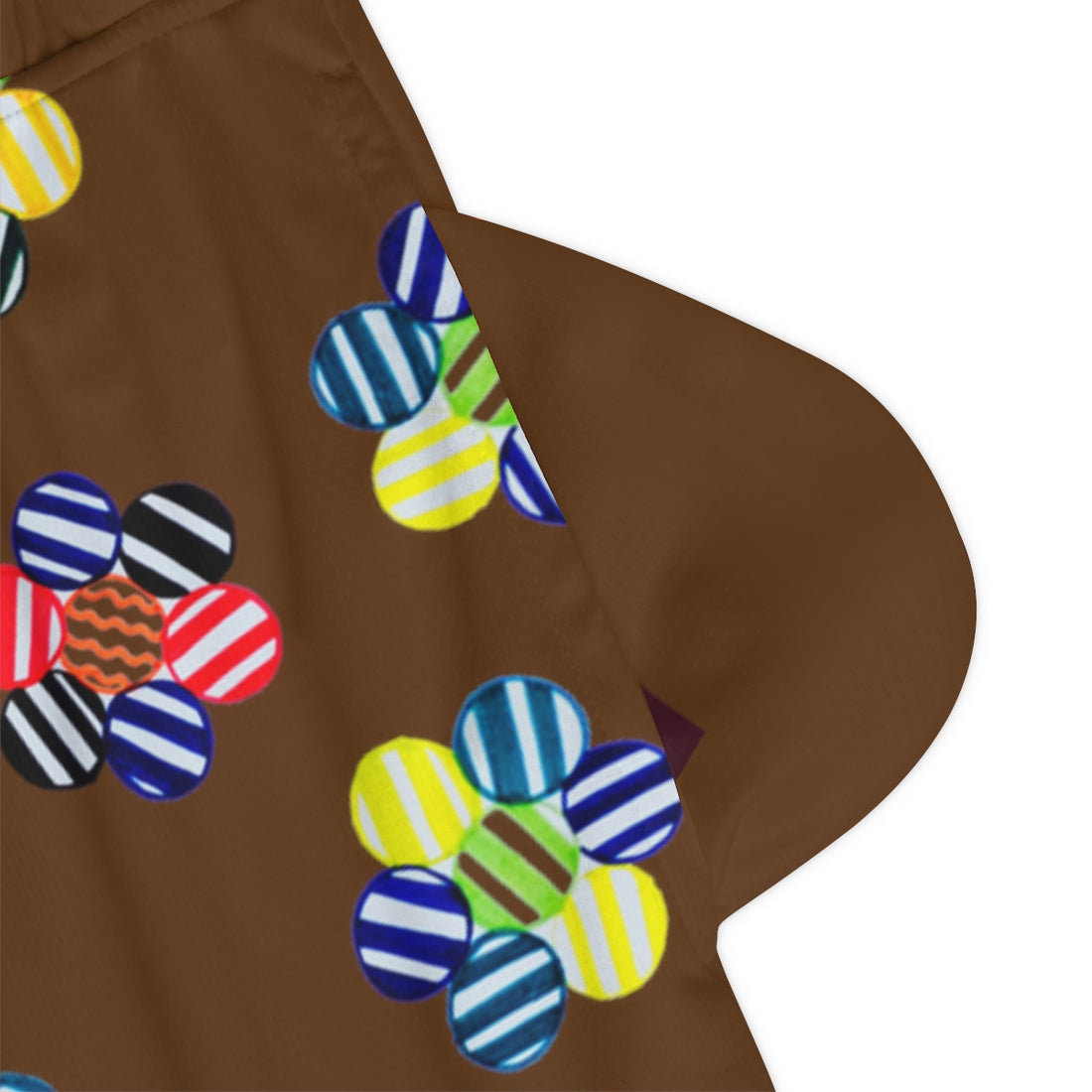 Brown Geo Floral Basketball Rib Shorts (AOP)