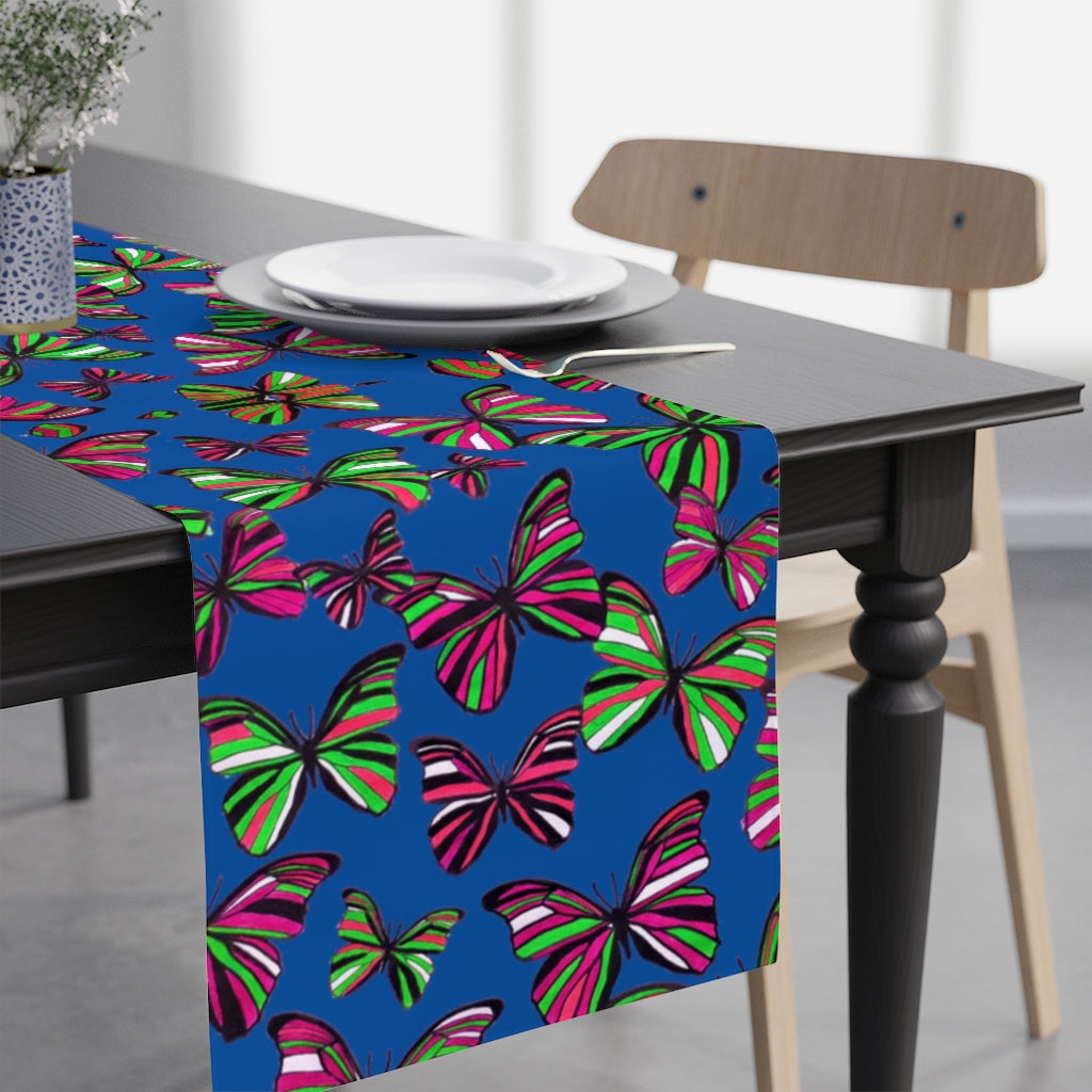 Butterflies Royal Blue Table Runner