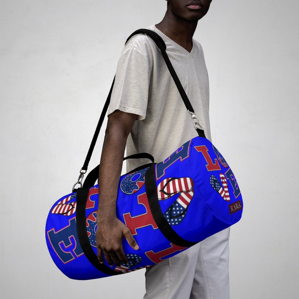 American Love Electric Blue Duffel Bag