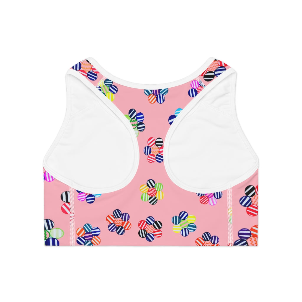 Blush Candy Florals (AOP) Sports Bra