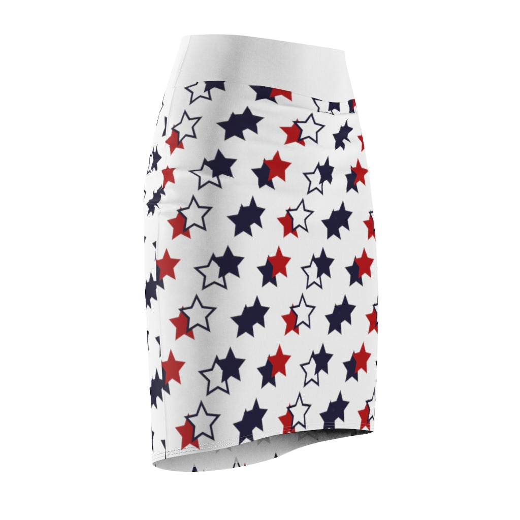 AOP Starry White Pencil Skirt