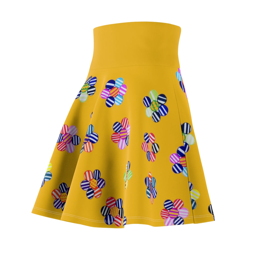 Yellow Candy Florals Skater Skirt