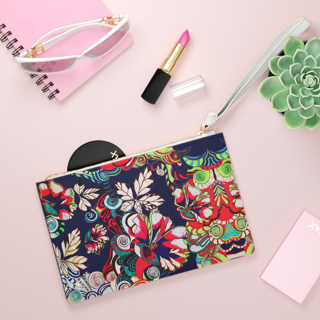 Ink Floral Pop Clutch Bag