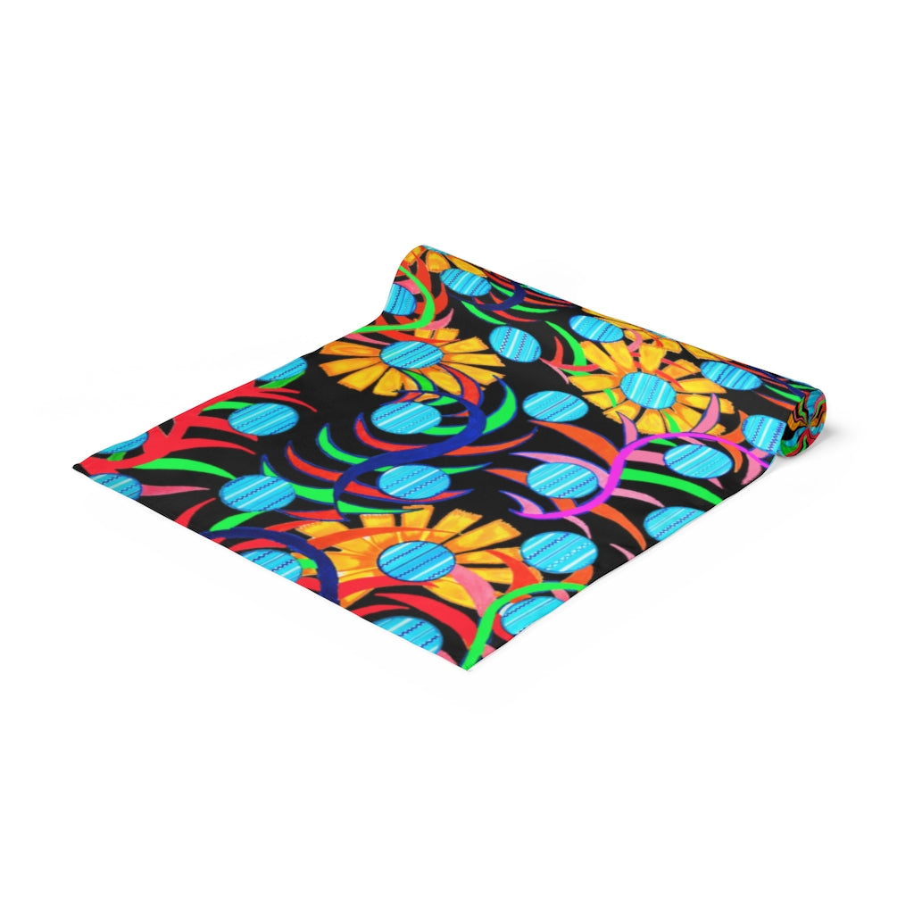 Sunflower Black Table Runner