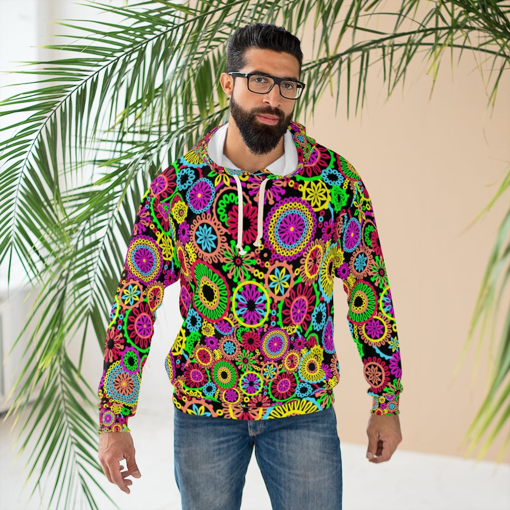 70'S Vibe Unisex Black Pullover Hoodie