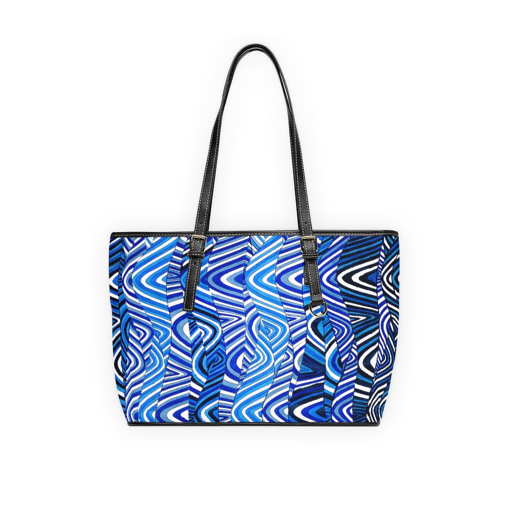 white psychedelic print tote bag