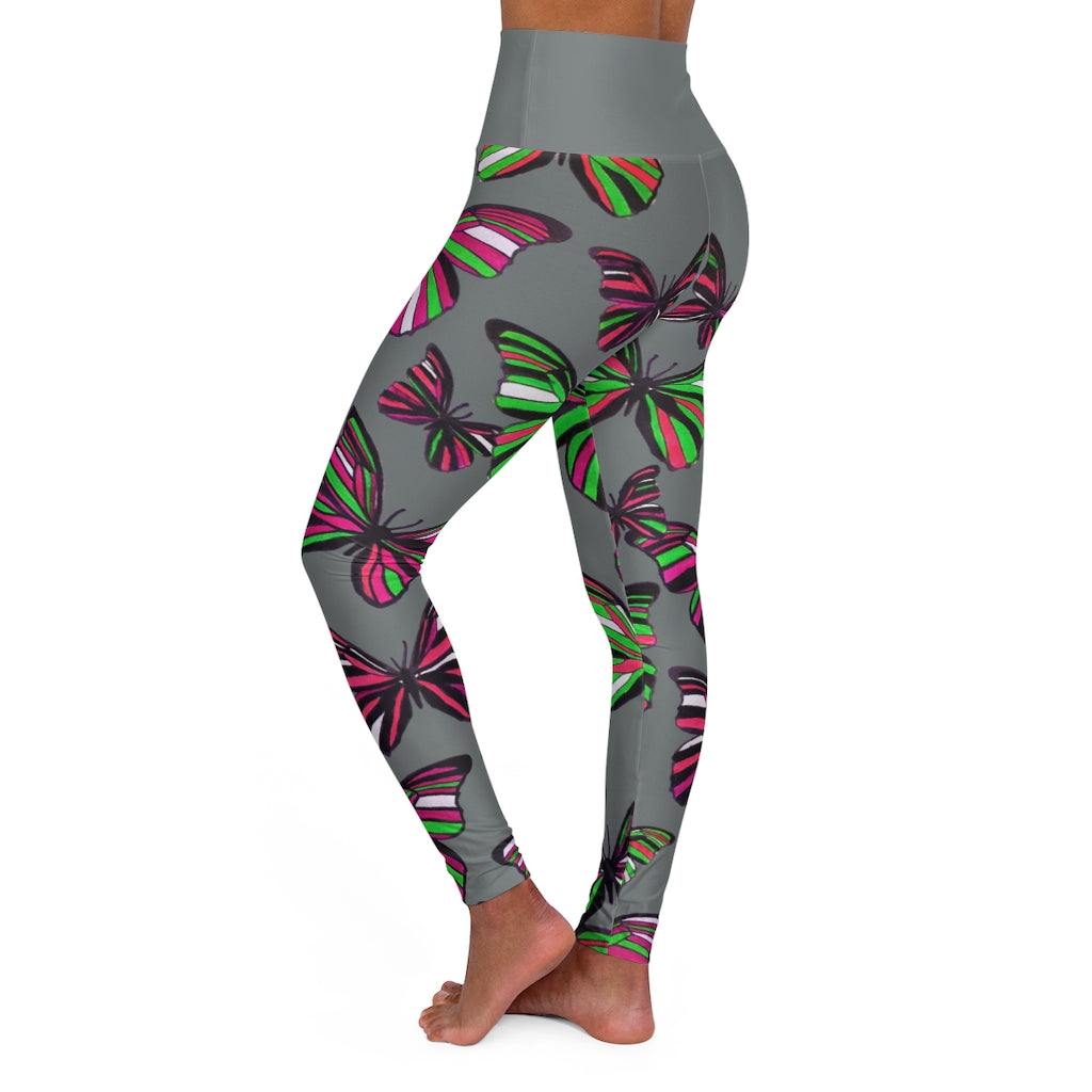 High Waisted Ash Butterfly Leggings