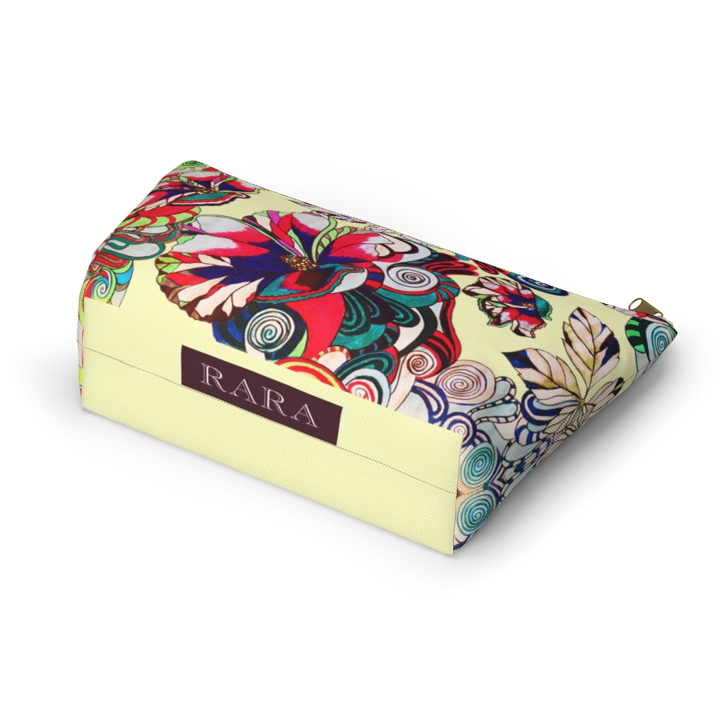 Floral Pop Cream Accessory Pouch