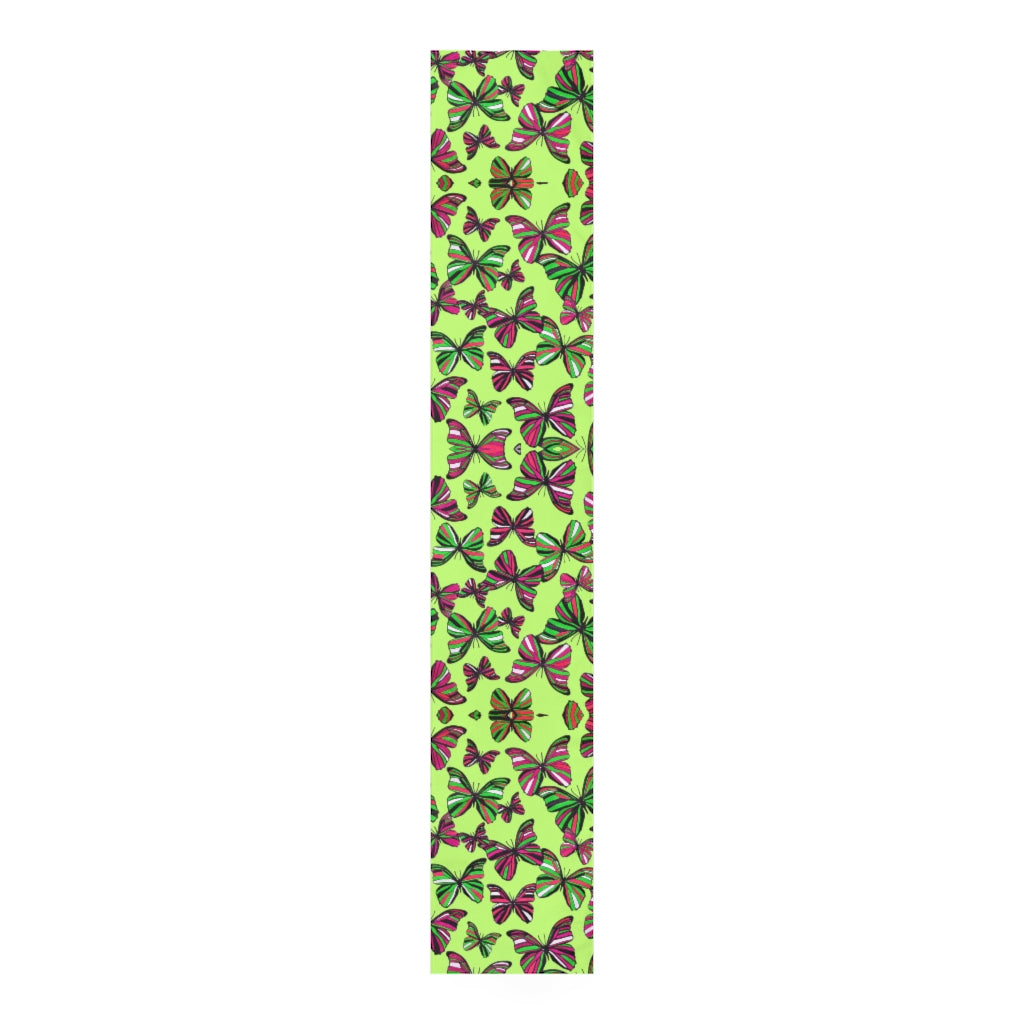Butterflies Lime Table Runner