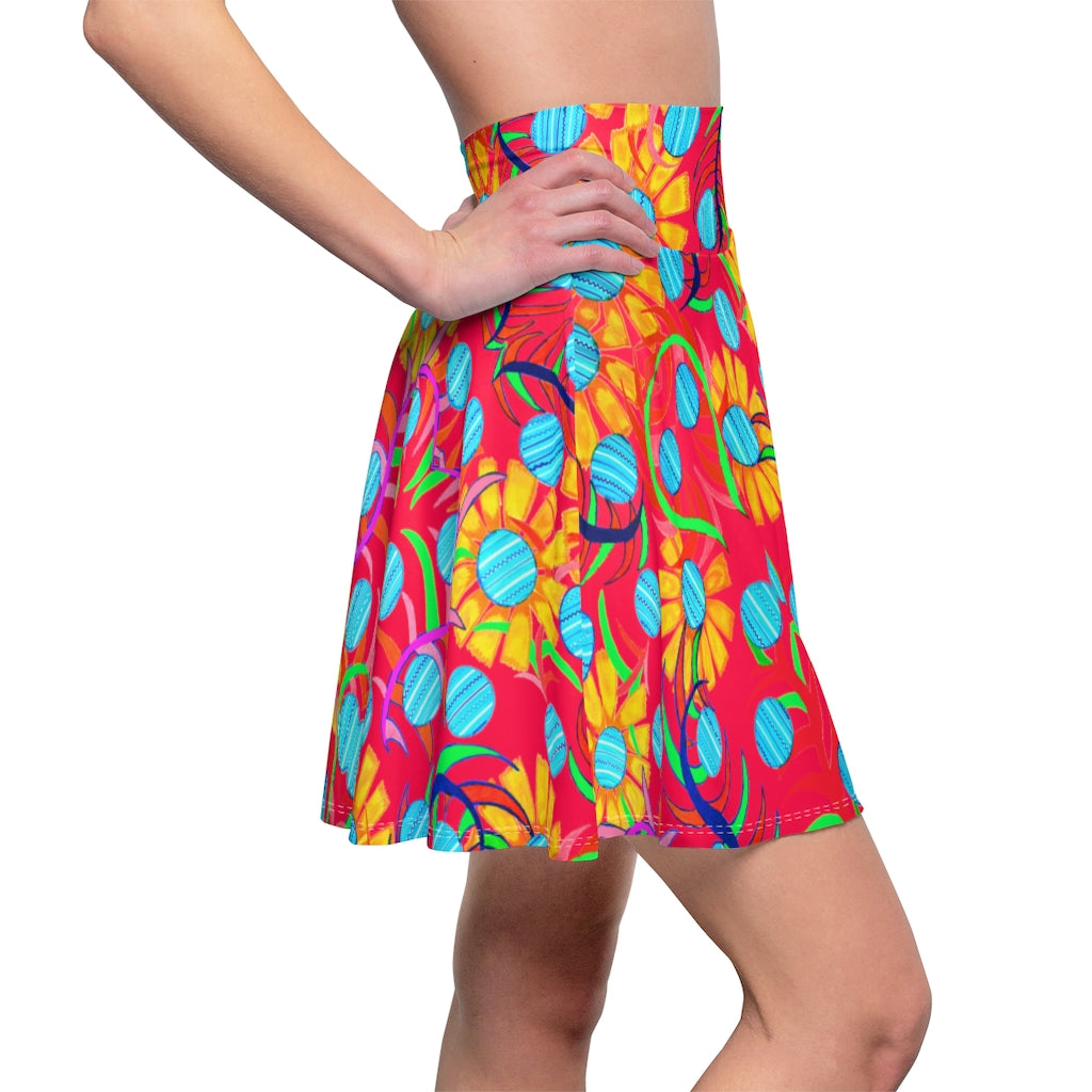 Sunflower Red Skater Skirt