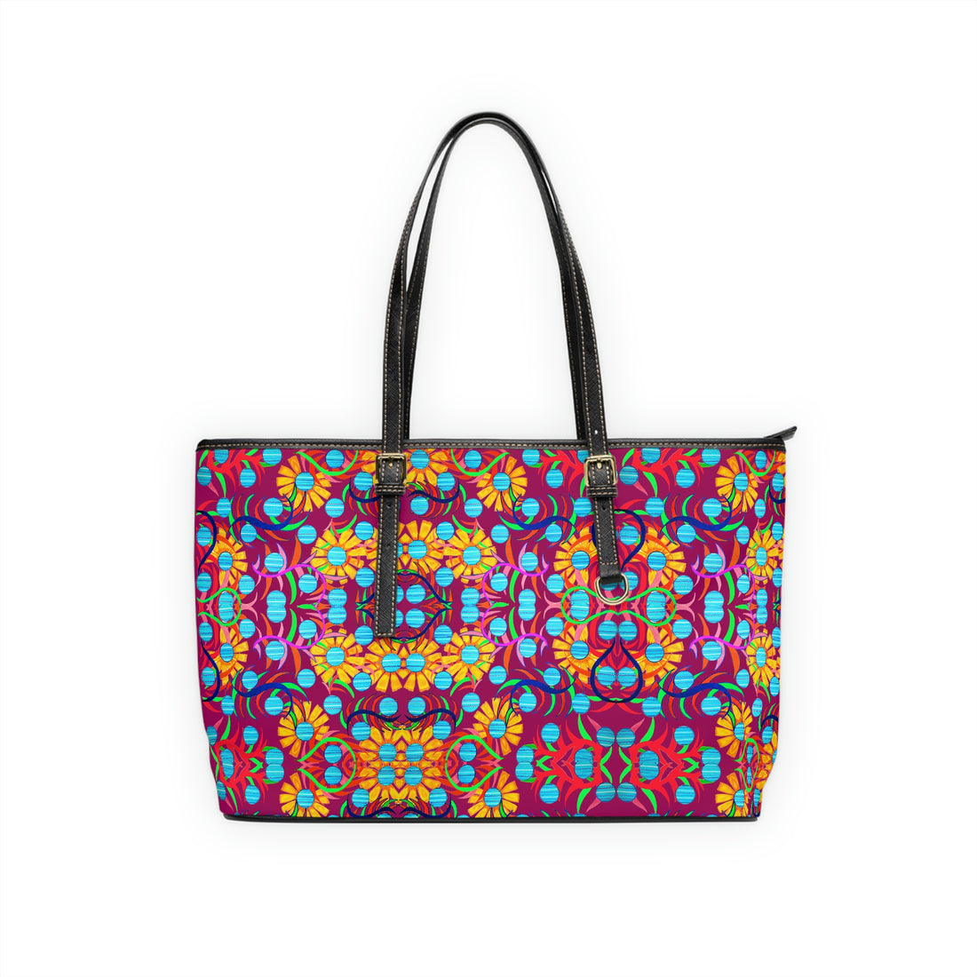 Orchid Sunflower PU Leather Shoulder Bag