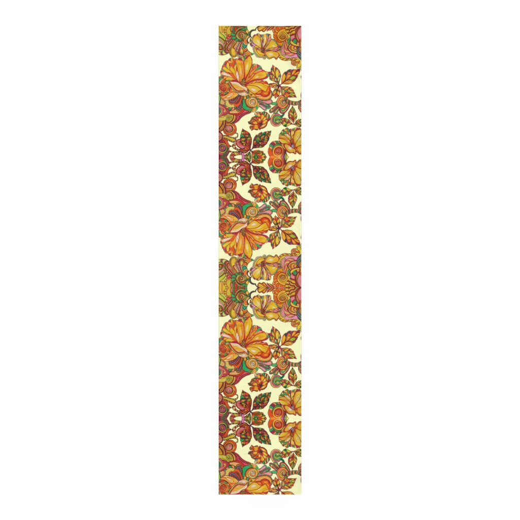 Artsy Floral Cream Table Runner