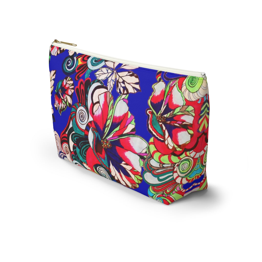 Floral Pop Electric Blue Accessory Pouch