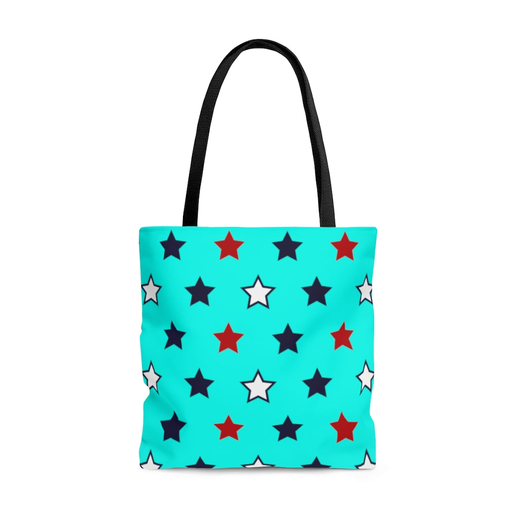 AOP Star Girl Cyan Tote Bag
