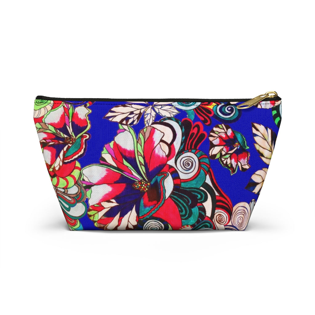 Floral Pop Electric Blue Accessory Pouch