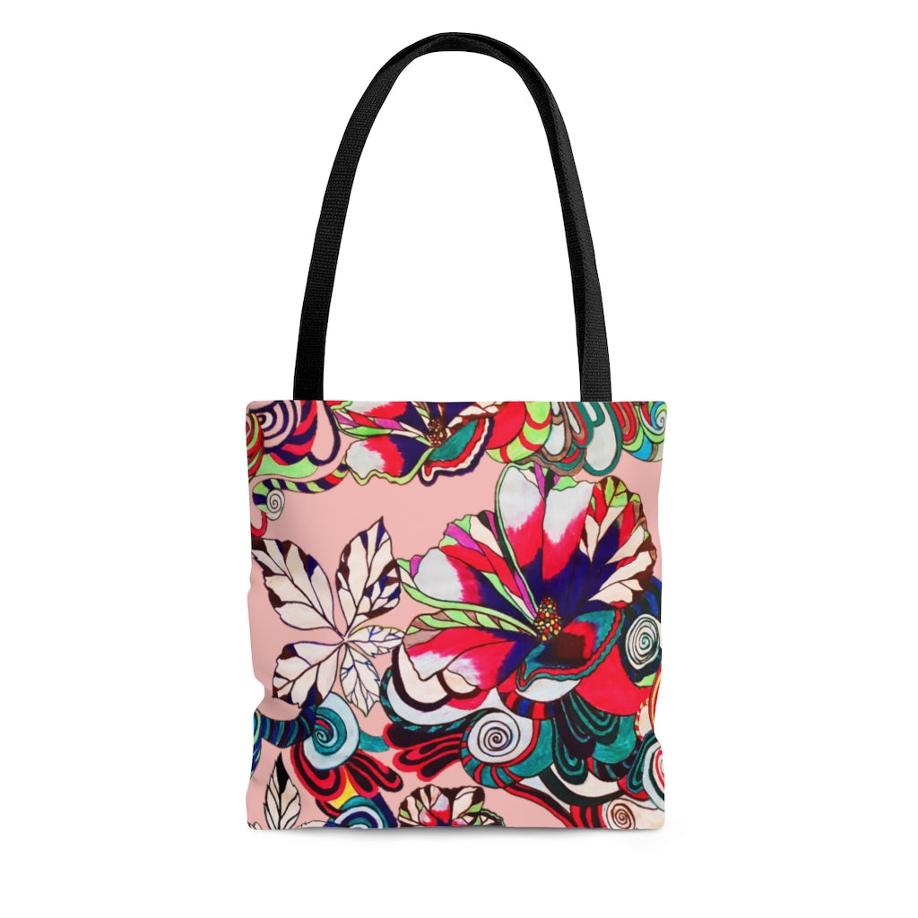 AOP Artsy Floral Pop Blush Tote Bag