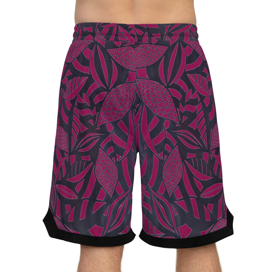 Orchid Tropical Minimalist Basketball Rib Shorts (AOP)