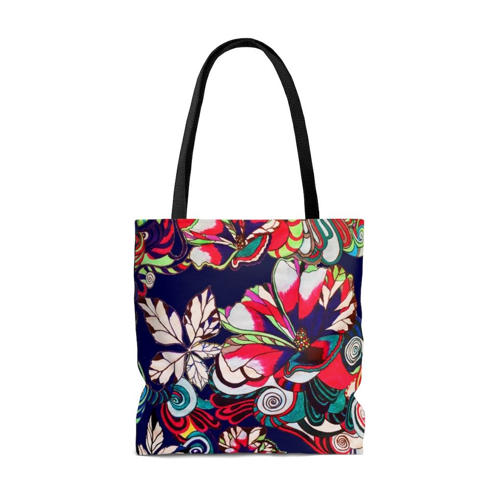 AOP Artsy Floral Pop Ink Tote Bag